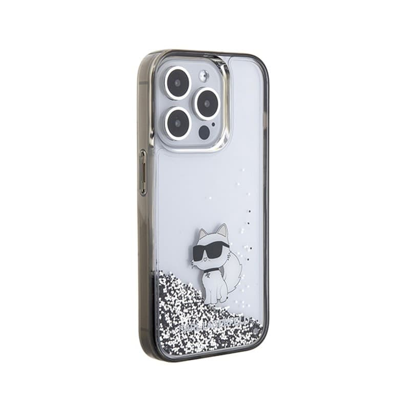 Karl Lagerfeld Liquid Glitter Choupette - iPhone 15 Pro Max Case (Transparent) - 4