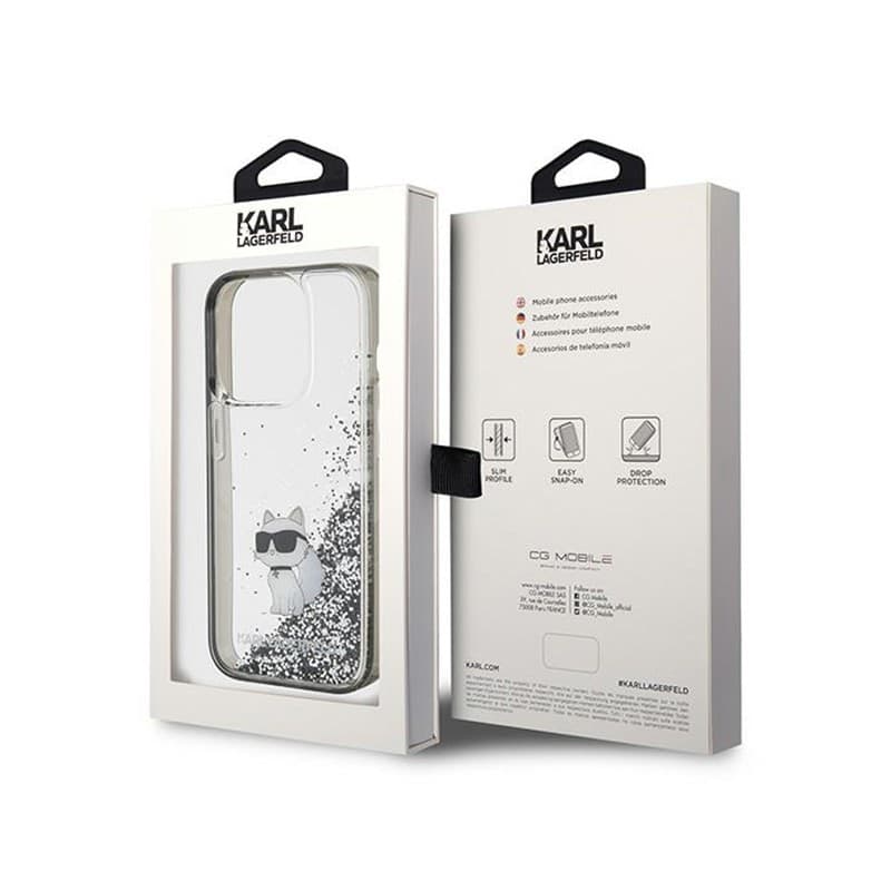 Karl Lagerfeld Liquid Glitter Choupette - iPhone 15 Pro Max Case (Transparent) - 8