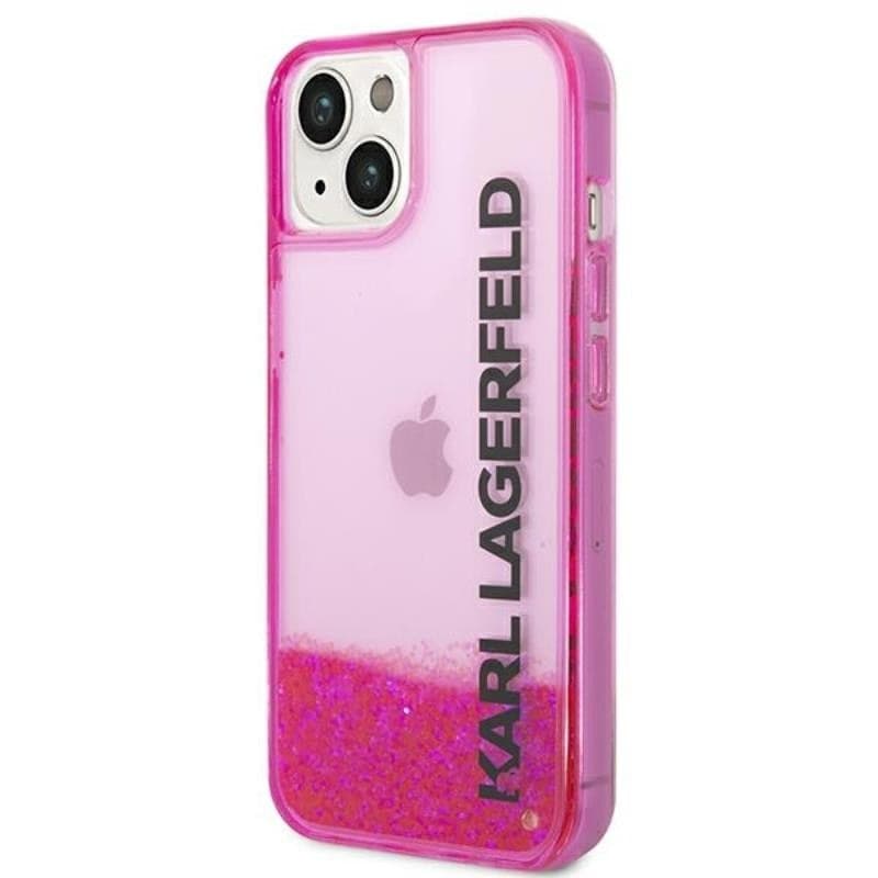 Karl Lagerfeld Liquid Glitter Translucent Elongated Logo Case - Case for iPhone 14 Plus (Pink) - 2