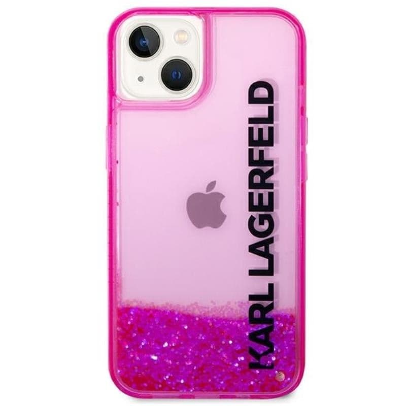 Karl Lagerfeld Liquid Glitter Translucent Elongated Logo Case - Case for iPhone 14 Plus (Pink) - 3