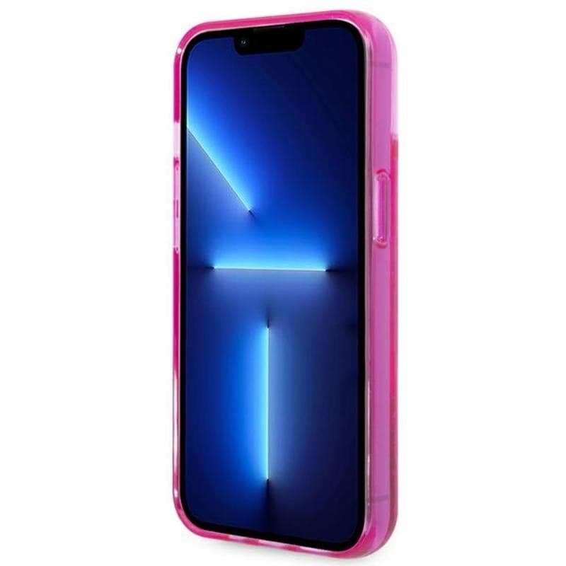 Karl Lagerfeld Liquid Glitter Translucent Elongated Logo Case - Case for iPhone 14 Plus (Pink) - 5