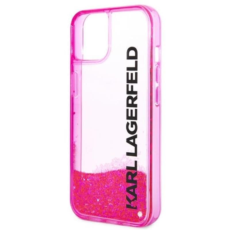 Karl Lagerfeld Liquid Glitter Translucent Elongated Logo Case - Case for iPhone 14 Plus (Pink) - 6