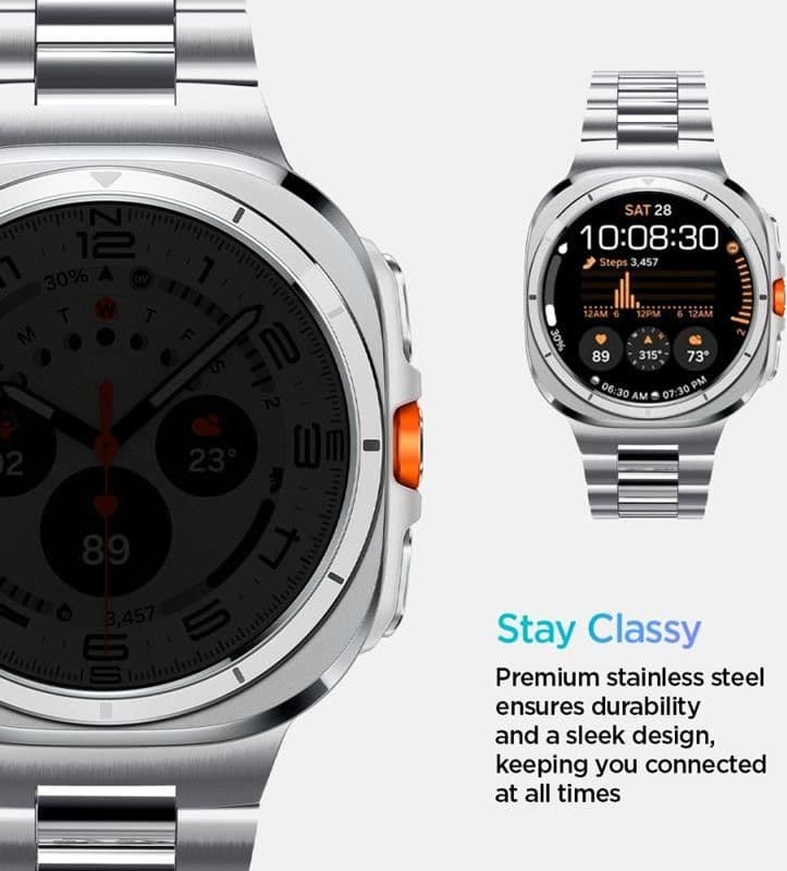 Spigen Modern Fit Band - Bracelet for Samsung Galaxy Watch Ultra 47 mm (Silver) - 10