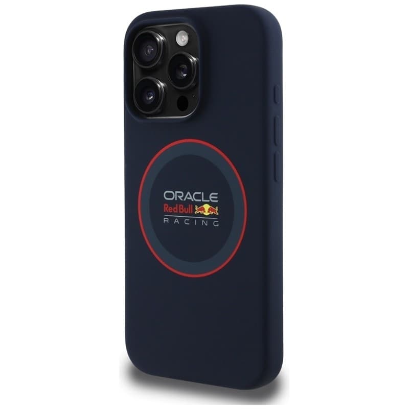 Custodia MagSafe in silicone con anello rosso Red Bull per iPhone 16 Pro Max (blu navy) - 2