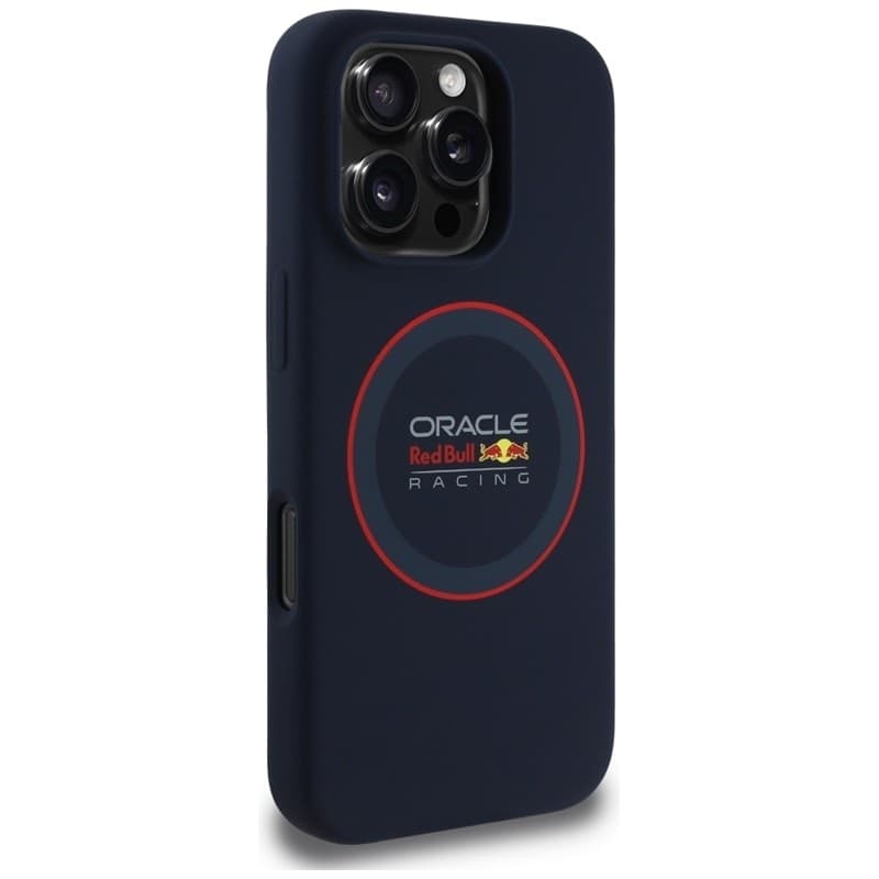 Custodia MagSafe in silicone con anello rosso Red Bull per iPhone 16 Pro Max (blu navy) - 4