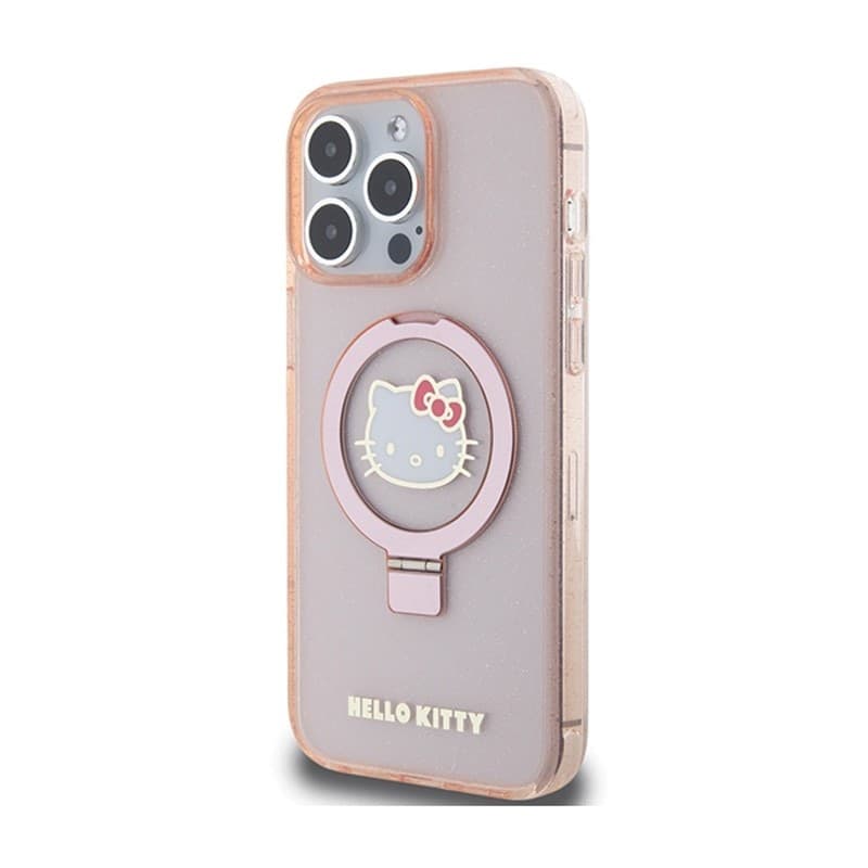 Hello Kitty Ring Stand Glitter Electrop Logo MagSafe - Case iPhone 15 Pro Max (pink) - 2