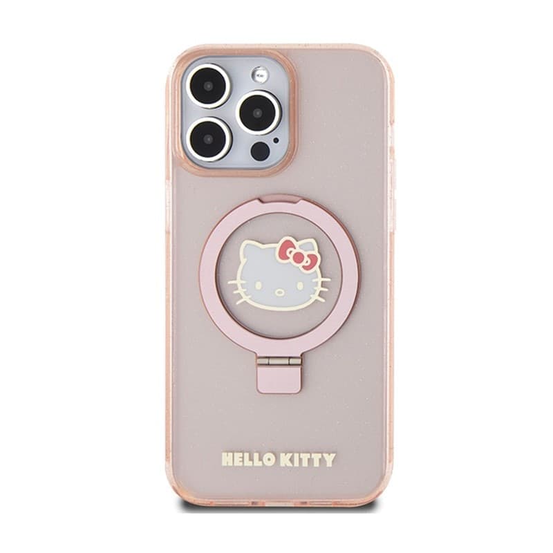Hello Kitty Ring Stand Glitter Electrop Logo MagSafe - Case iPhone 15 Pro Max (pink) - 3
