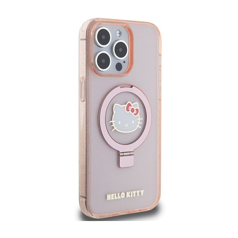 Hello Kitty Ring Stand Glitter Electrop Logo MagSafe - Case iPhone 15 Pro Max (pink) - 4