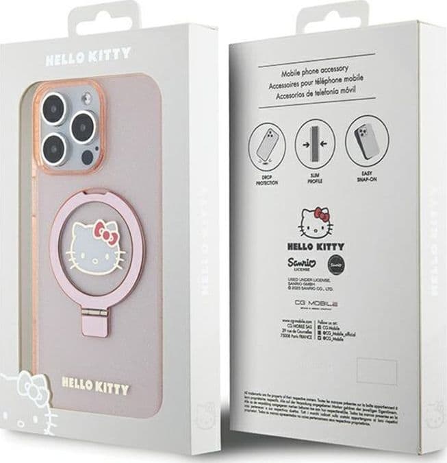 Hello Kitty Ring Stand Glitter Electrop Logo MagSafe - Case iPhone 15 Pro Max (pink) - 8