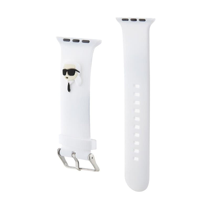 Karl Lagerfeld 3D Rubber Karl Heads NFT - Strap for Apple Watch 42/44/45/49 mm (white) - 3