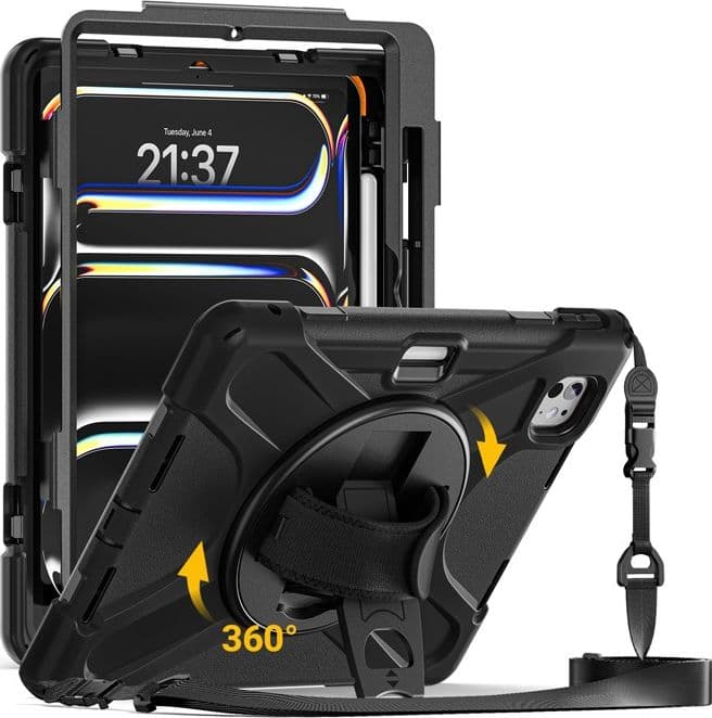 Crong Defender Plus – Custodia rinforzata per iPad Pro 11" M5 (2025) / M4 (2024) (Nero) - 9