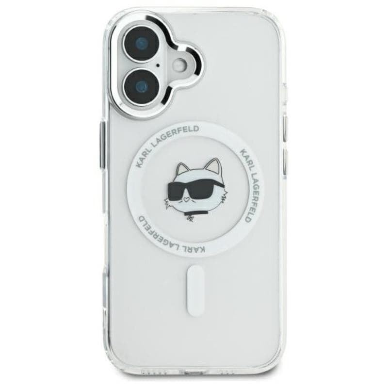 Karl Lagerfeld IML Metal Choupette Head MagSafe - Case for iPhone 16 Plus (white) - 3