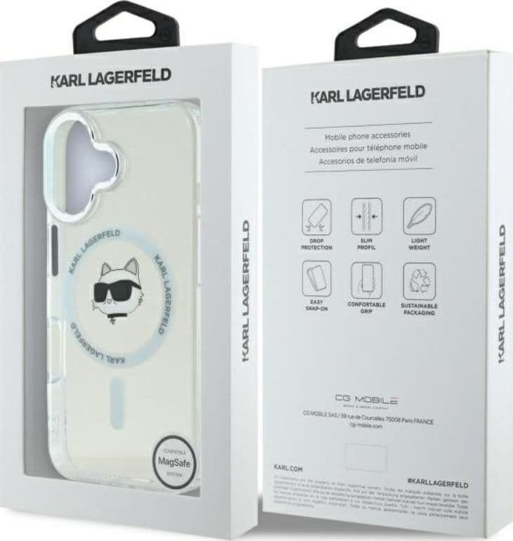 Karl Lagerfeld IML Metal Choupette Head MagSafe - Case for iPhone 16 Plus (white) - 8