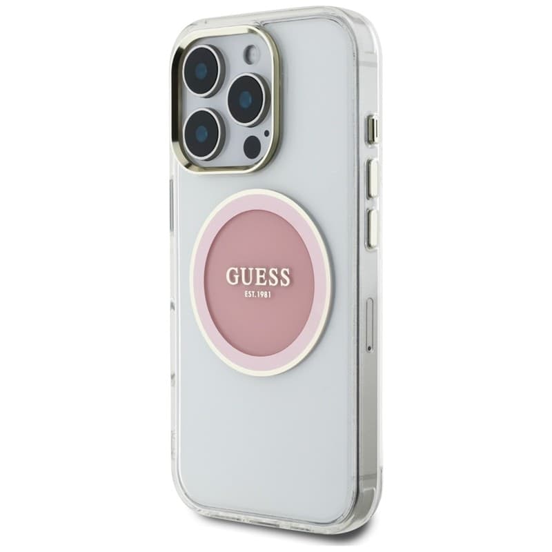 Guess IML Metal Colored Circle Classic Logo MagSafe - Case for iPhone 16 Pro (pink) - 2