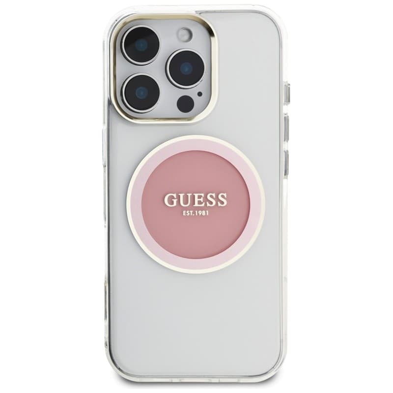 Guess IML Metal Colored Circle Classic Logo MagSafe - Case for iPhone 16 Pro (pink) - 3