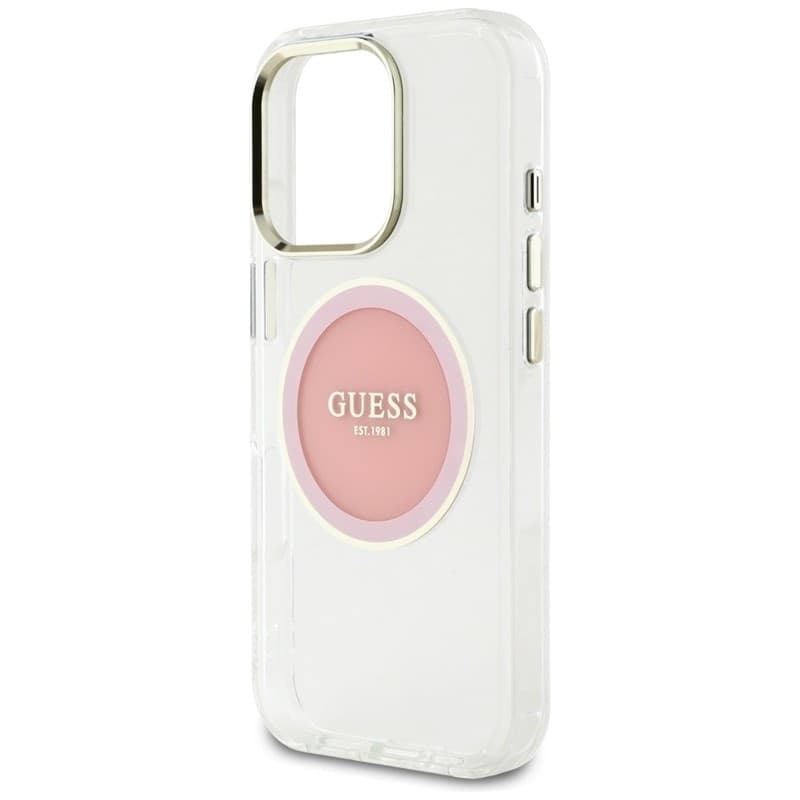 Guess IML Metal Colored Circle Classic Logo MagSafe - Case for iPhone 16 Pro (pink) - 6