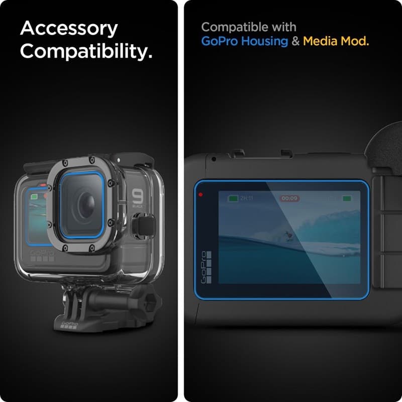Spigen Glas.TR Slim + Film 2-Set - Glass and film set for GoPro Hero 12 / 11 / 10 / 9 (2 sets) - 3