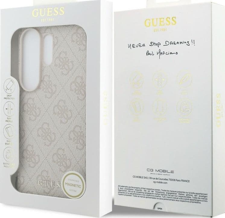 Guess 4G Classic Logo Charm MagSafe - Custodia per Samsung Galaxy S26 Ultra (Rosa) - 7