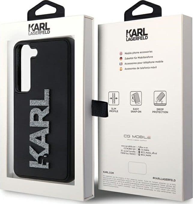 Karl Lagerfeld 3D Rubber Glitter Logo - Samsung Galaxy S23+ Case (black) - 8