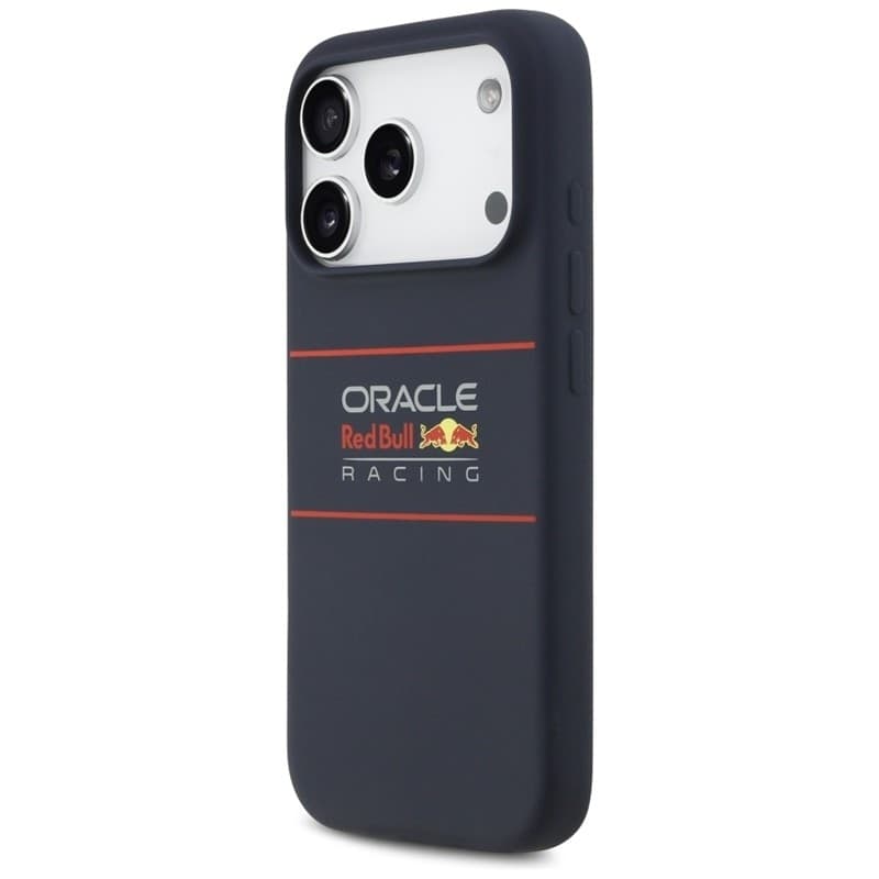 Custodia MagSafe in silicone Red Bull con logo orizzontale centrato per iPhone 17 Pro (blu navy) - 2