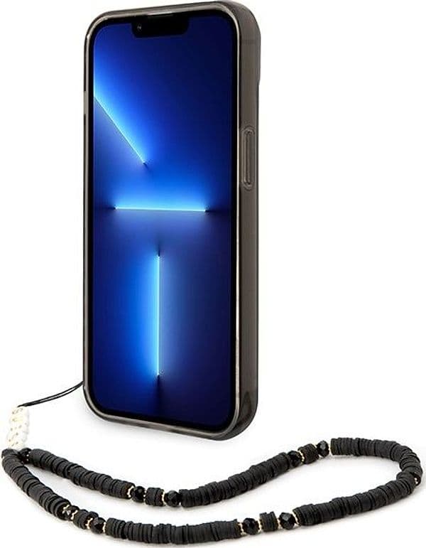 Guess Translucent Pearl Strap - Case for iPhone 14 Plus (Black) - 4