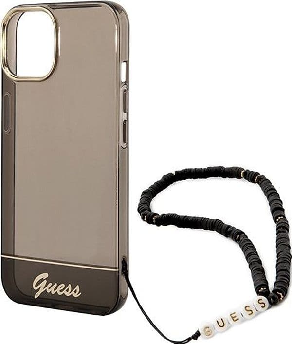 Guess Translucent Pearl Strap - Case for iPhone 14 Plus (Black) - 5