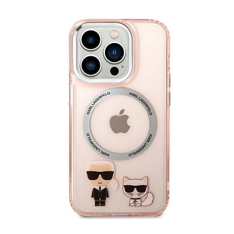 Karl Lagerfeld Karl&Choupette Aluminium MagSafe - Case for iPhone 14 Pro Max (Pink) - 3