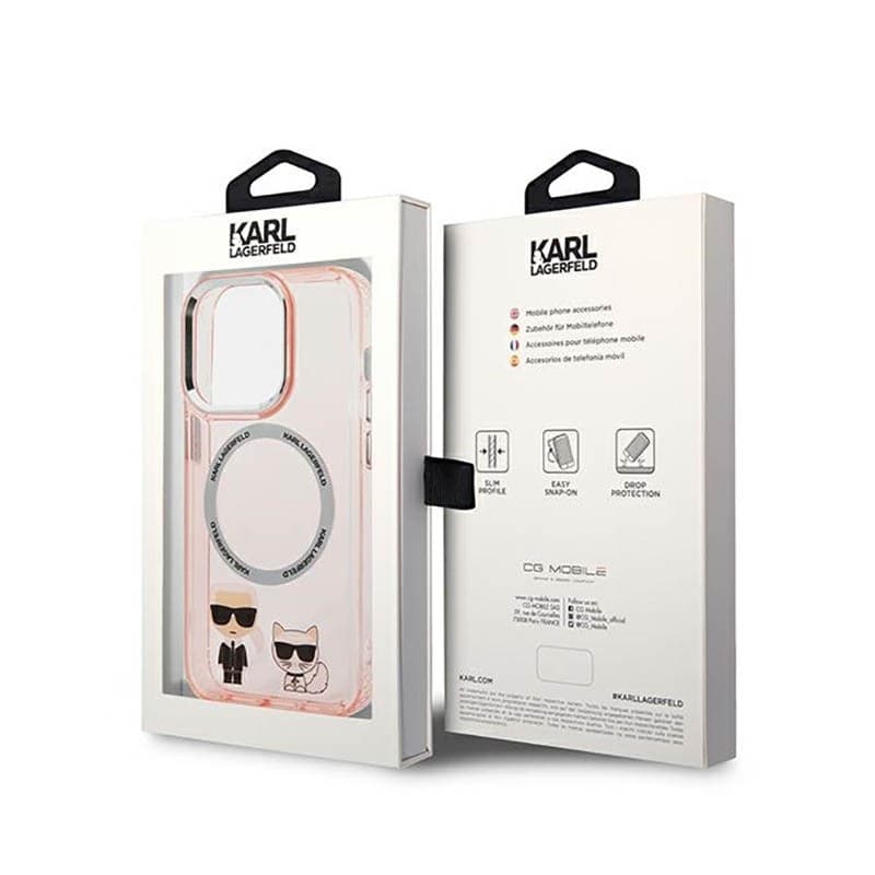 Karl Lagerfeld Karl&Choupette Aluminium MagSafe - Case for iPhone 14 Pro Max (Pink) - 8