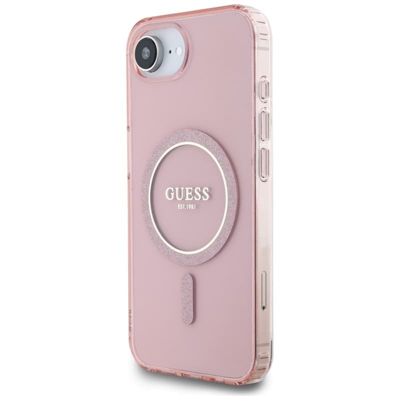 Guess IML Glitter Circle MagSafe - Case for iPhone 16e (pink) - 2