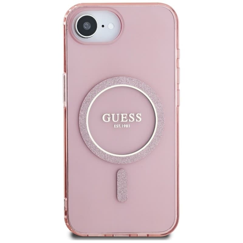 Guess IML Glitter Circle MagSafe - Case for iPhone 16e (pink) - 3