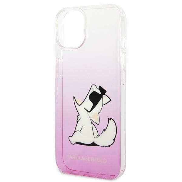 Karl Lagerfeld Leather Perforated Logo Case iPhone 14 Plus (Pink) - 4