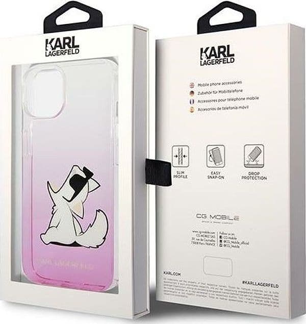 Karl Lagerfeld Leather Perforated Logo Case iPhone 14 Plus (Pink) - 6
