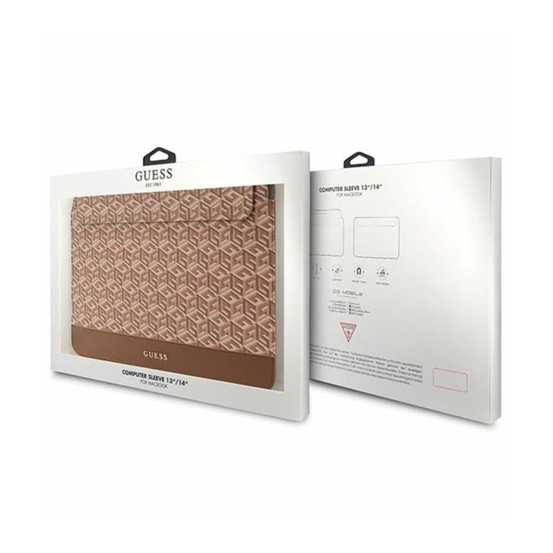 Guess GCube Stripes Computer Sleeve - 14" Notebook Case (Brown) - 4