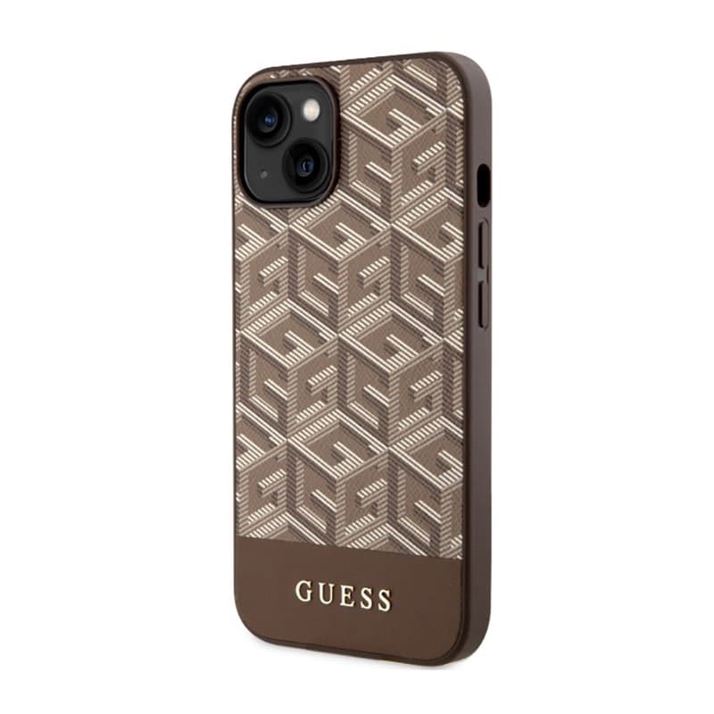 Guess GCube Stripes MagSafe - Case for iPhone 14 Plus (Brown) - 2