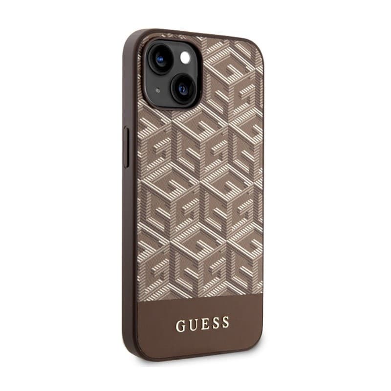 Guess GCube Stripes MagSafe - Case for iPhone 14 Plus (Brown) - 4