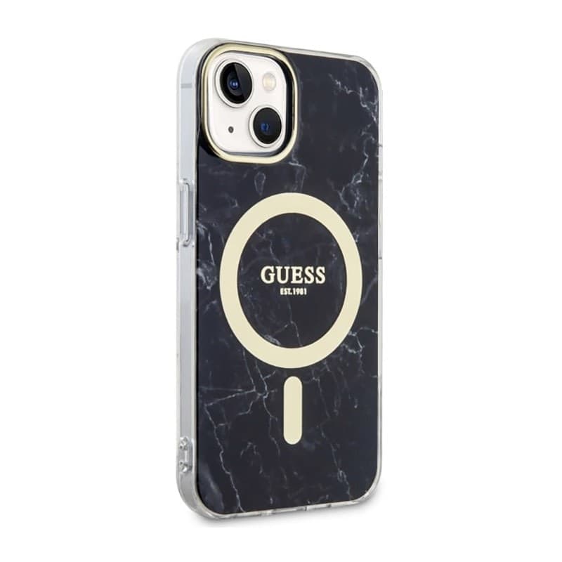 Guess Marble MagSafe - Case for iPhone 14 (Black) - 4