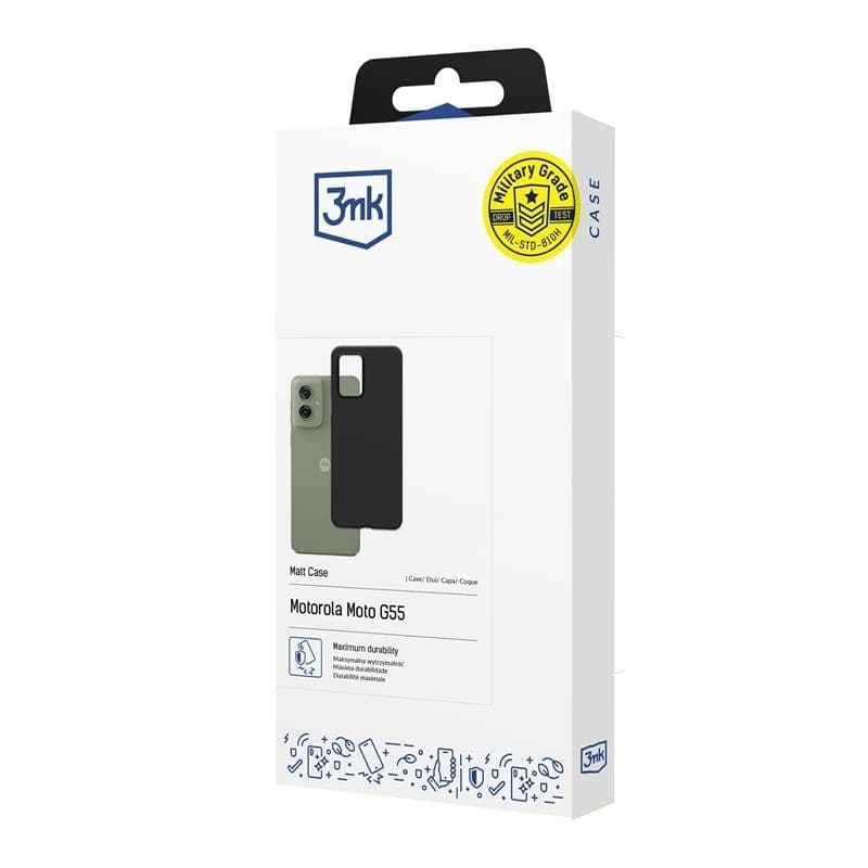 3mk Matt Case - Case for Motorola Moto G55 5G (Black) - 4