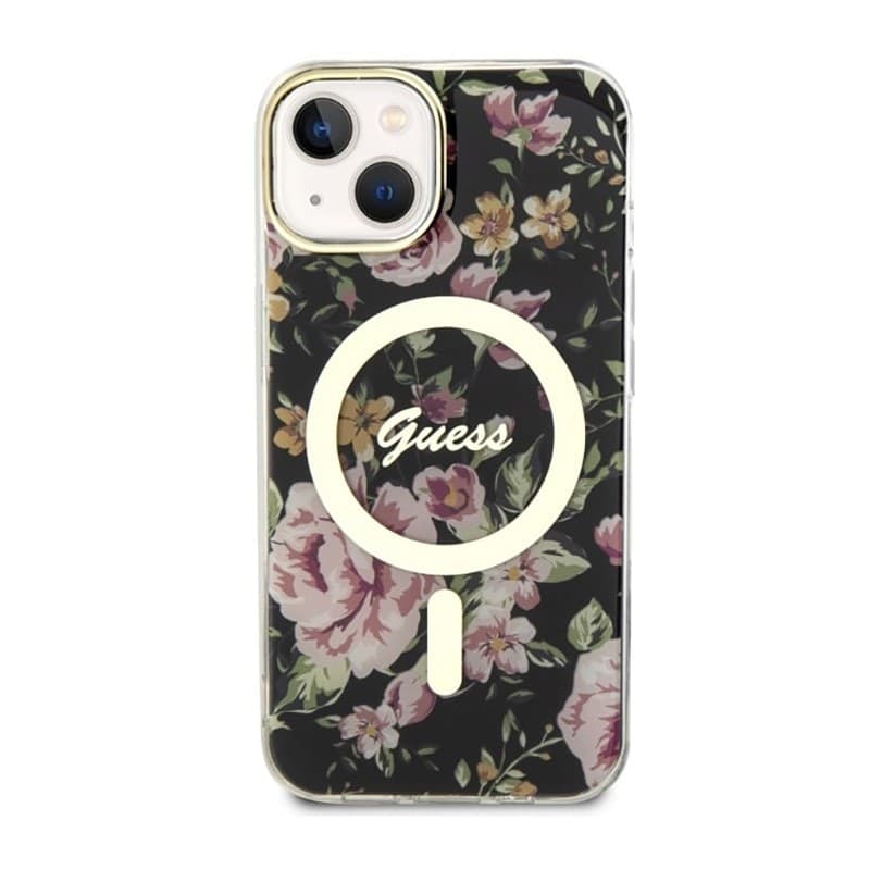 Guess Flower MagSafe - Case for iPhone 14 Plus (Black) - 3