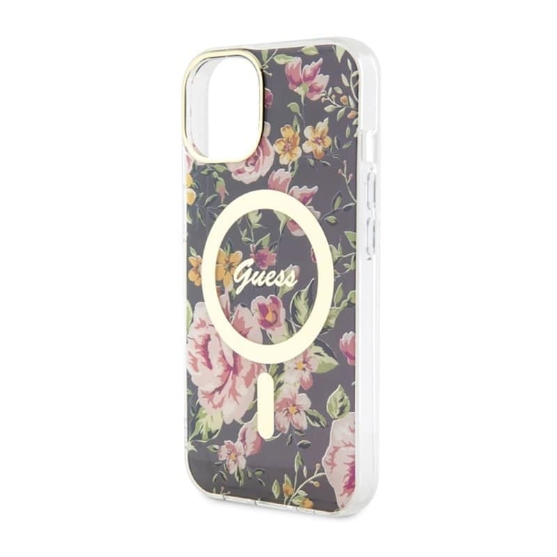 Guess Flower MagSafe - Case for iPhone 14 Plus (Black) - 6