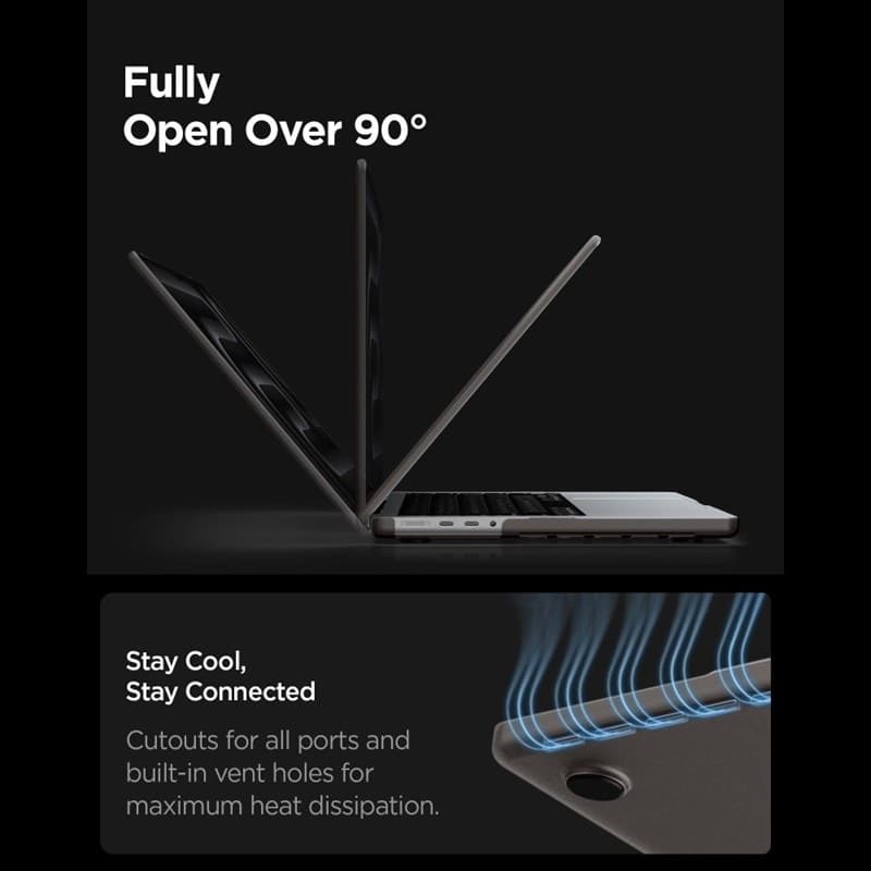Spigen AirSkin - Custodia per MacBook Pro 16" (M5/M4/M3/M2/M1/2026-2021) (Nero ghiaccio) - 9