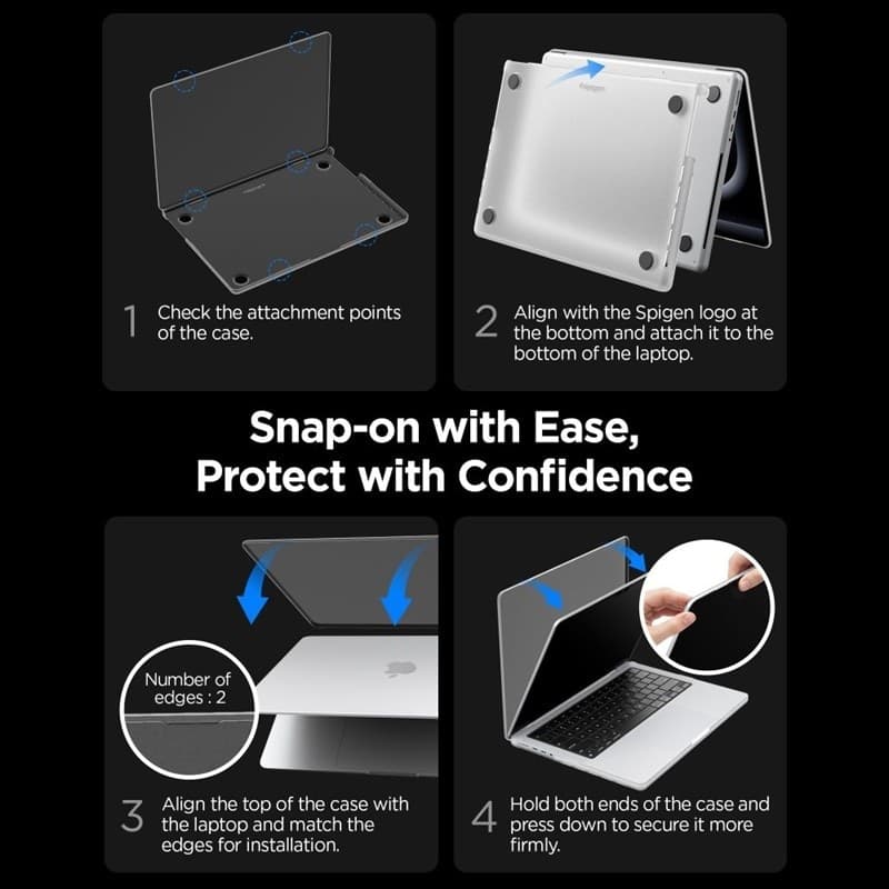 Spigen AirSkin - Custodia per MacBook Pro 16" (M5/M4/M3/M2/M1/2026-2021) (Nero ghiaccio) - 10
