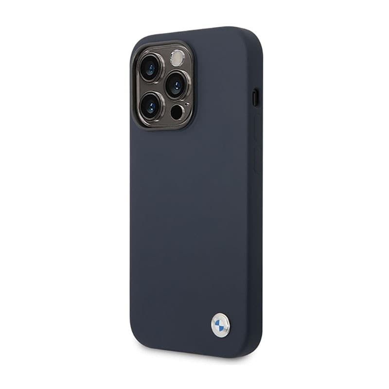 BMW Liquid Silicone Case Metal Logo MagSafe - Case for iPhone 14 Pro Max (Navy Blue) - 2