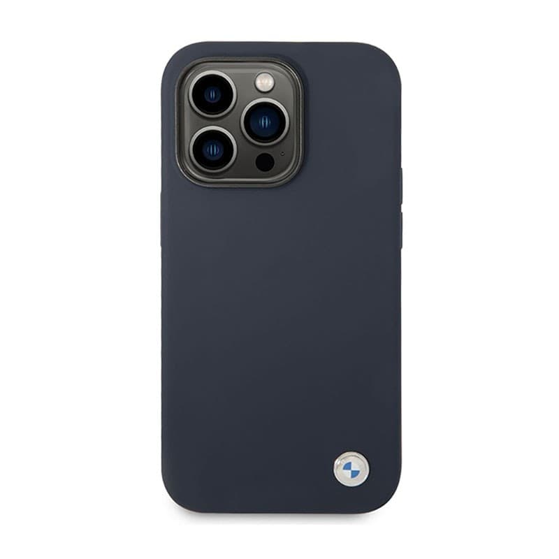 BMW Liquid Silicone Case Metal Logo MagSafe - Case for iPhone 14 Pro Max (Navy Blue) - 3