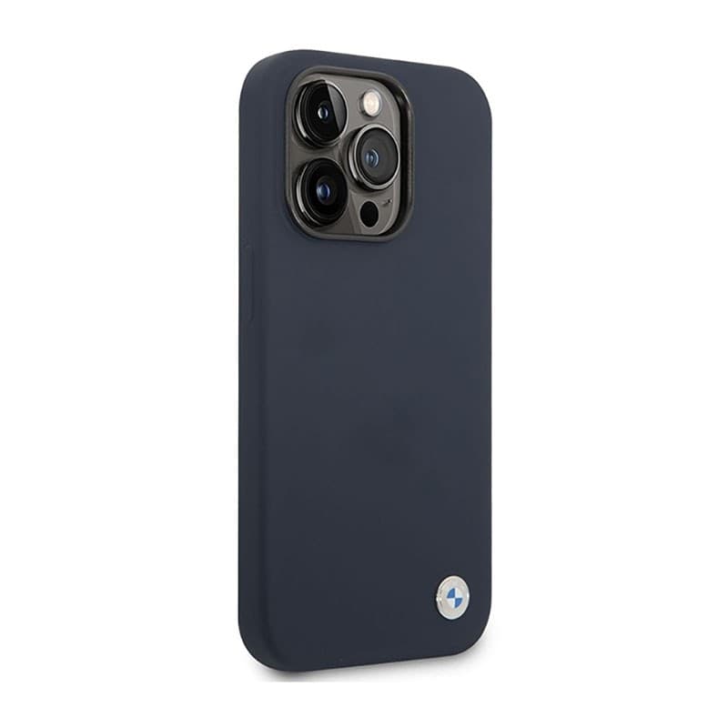 BMW Liquid Silicone Case Metal Logo MagSafe - Case for iPhone 14 Pro Max (Navy Blue) - 4