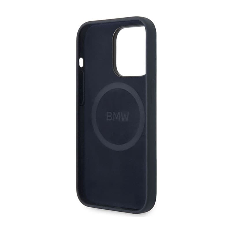 BMW Liquid Silicone Case Metal Logo MagSafe - Case for iPhone 14 Pro Max (Navy Blue) - 7