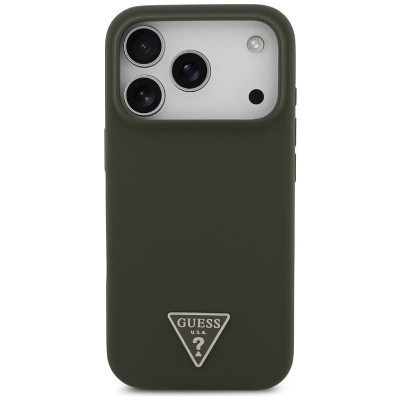 Guess Silicone Triangle Logo MagSafe - Case iPhone 17 Pro (khaki) - 3