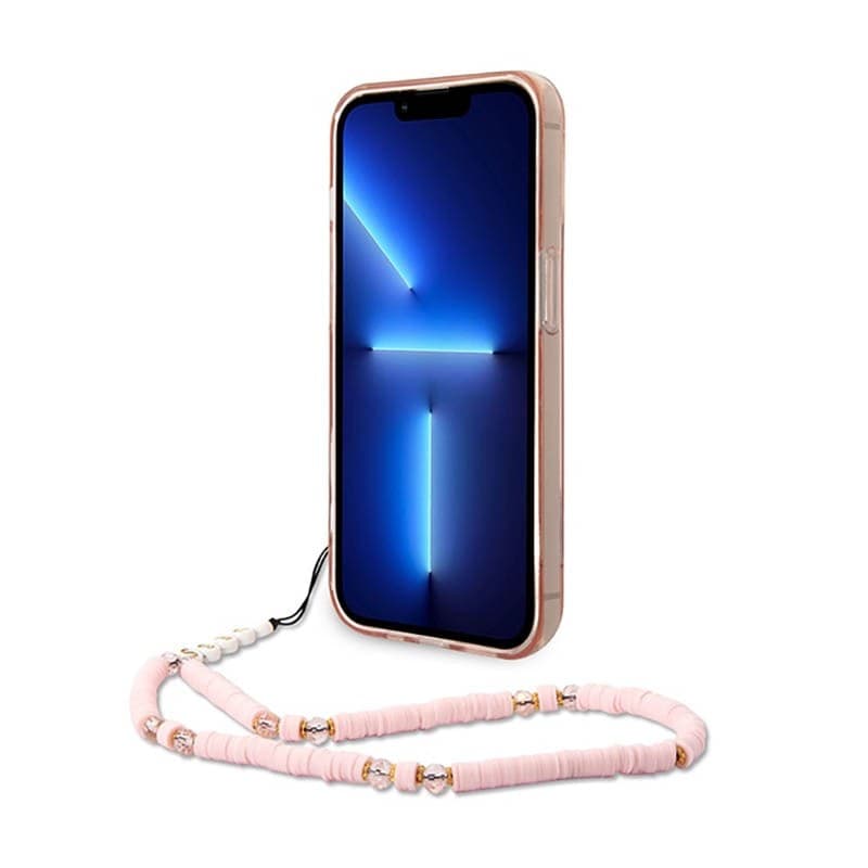 Guess Translucent Pearl Strap - Case for iPhone 14 Pro (Pink) - 4