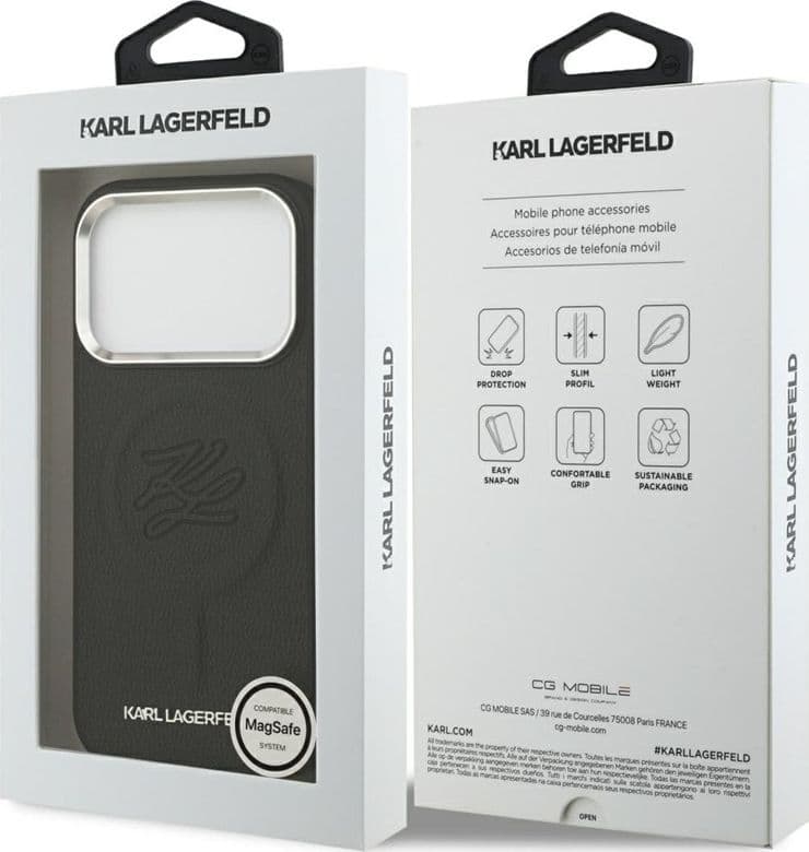 Karl Lagerfeld Initial & Metal Logo MagSafe - Case for iPhone 17 Pro (black) - 8