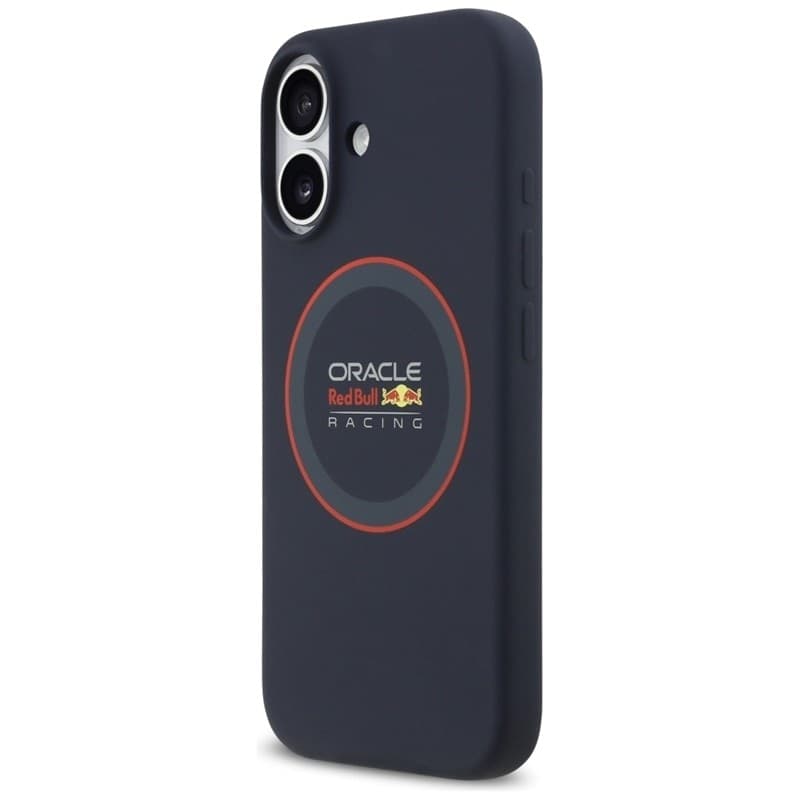Custodia MagSafe in silicone con anello rosso Red Bull per iPhone 17 (blu navy) - 2