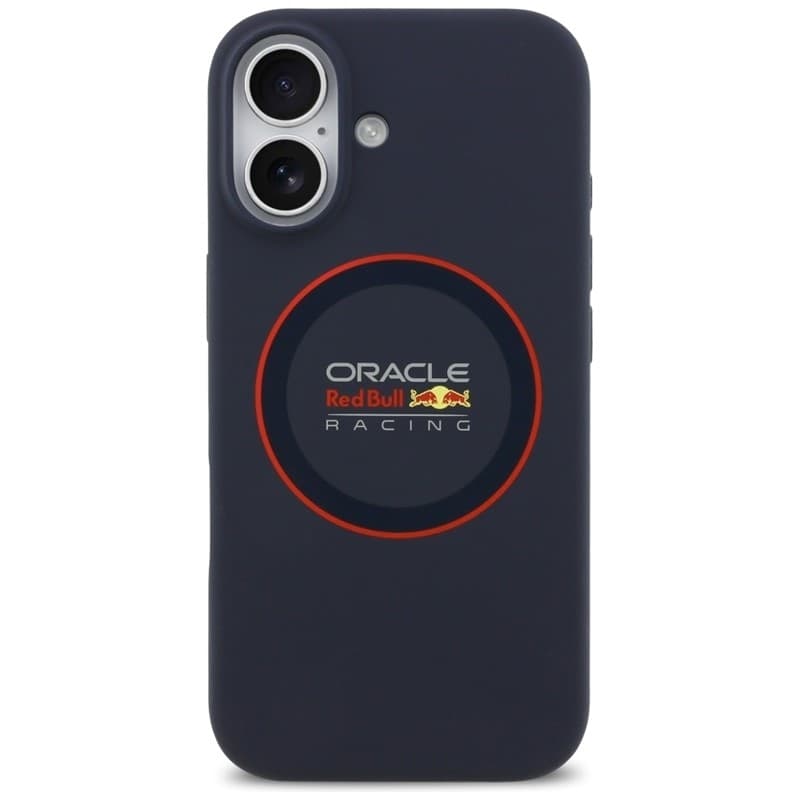 Custodia MagSafe in silicone con anello rosso Red Bull per iPhone 17 (blu navy) - 3
